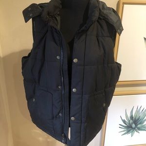 Old Navy Black Vest with removable hood